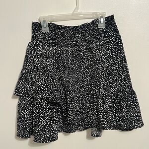 Altar’d State Black and White Dot Ruffle Skirt Size Large